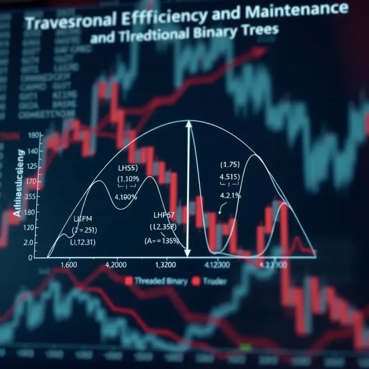 Comparison chart highlighting traversal efficiency and maintenance complexity of threaded binary trees versus traditional binary trees