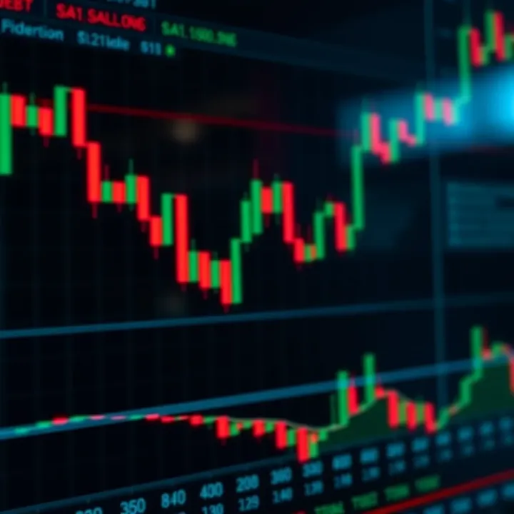 Bearish candlestick formations showing downward price trends on stock charts