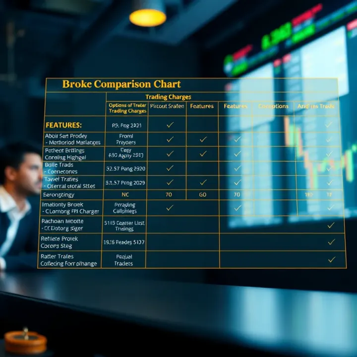 Broker Comparison Chart for Options Trading in India Comparison chart of various brokers highlighting features and trading charges