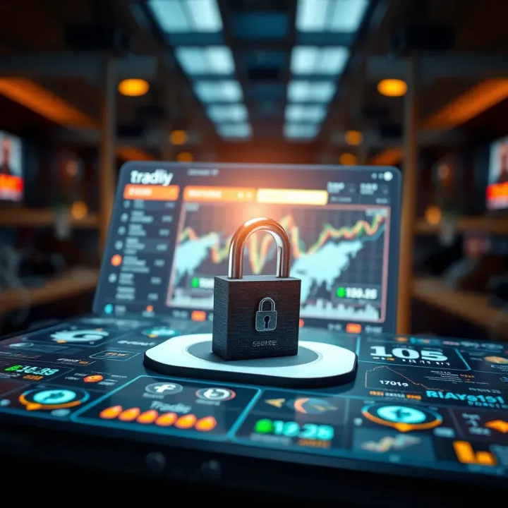 Secure and Trustworthy Trading Platform Representation Illustration of secure digital transaction symbolizing safe trading platforms