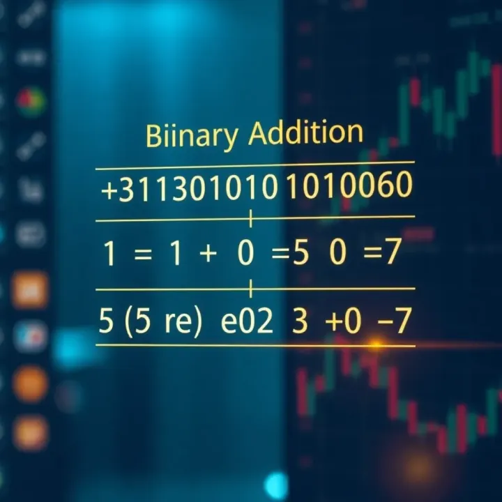 Diagram illustrating the binary addition rules including carry and sum results