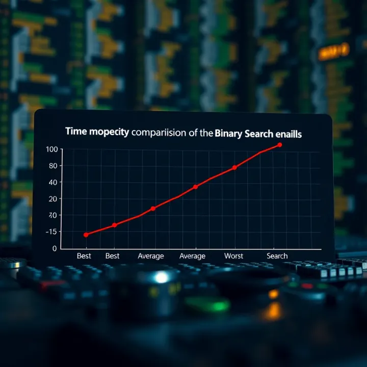 Time Complexity Comparison of Binary Search Scenarios Graph comparing time complexity of best, average, and worst cases for binary search