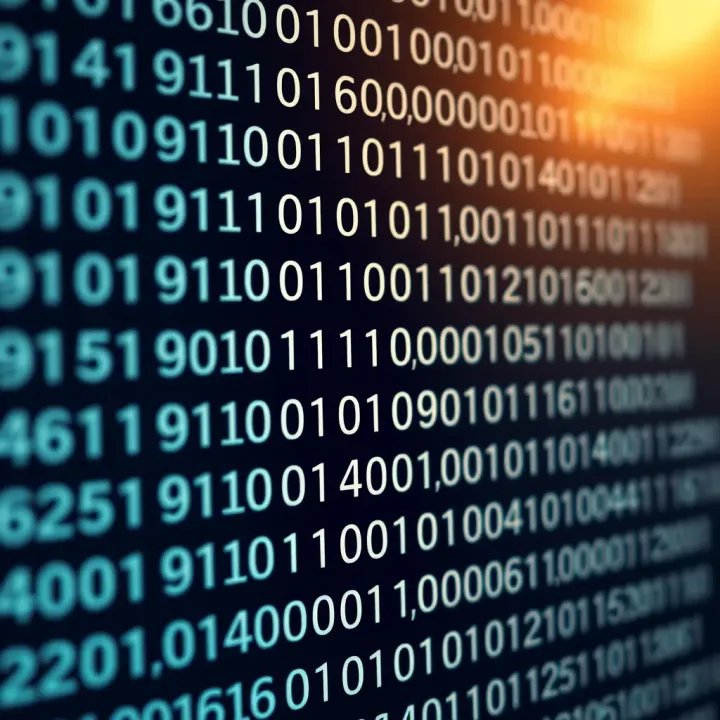 Conversion chart showing binary digits matched with decimal values