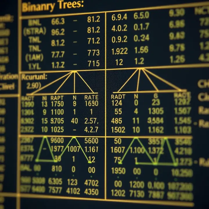 Comparison chart showing recursive and iterative techniques for traversing a binary tree inorder