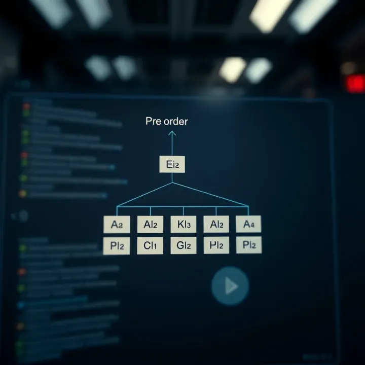 Diagram illustrating preorder, inorder, and postorder traversal paths on a binary tree