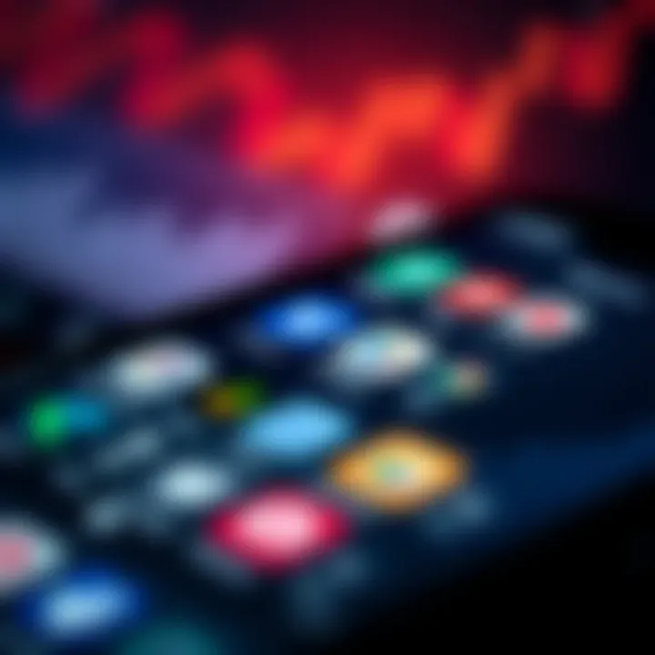 Mobile screen showing a variety of trading app icons popular in India