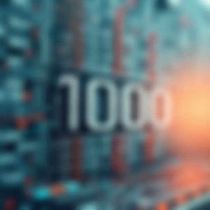 Binary Arithmetic in Digital Systems Visual representation of binary arithmetic operations related to number 1000 in digital electronics
