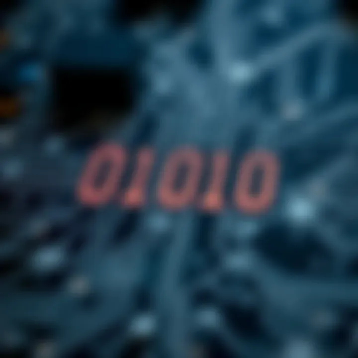 Simplified representation of computing circuits using binary digits for data processing