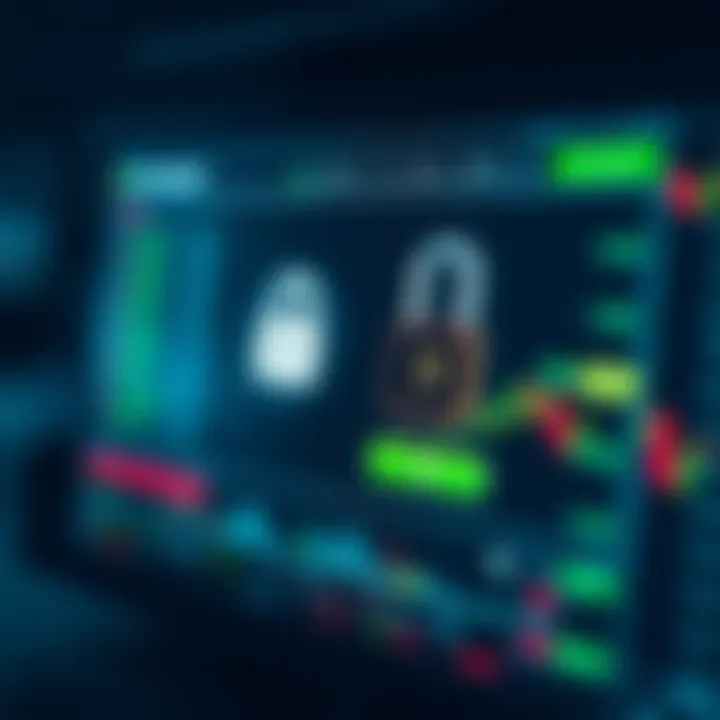 Robust Security Features in Forex Trading Applications Secure login screen of a forex trading platform emphasizing data protection