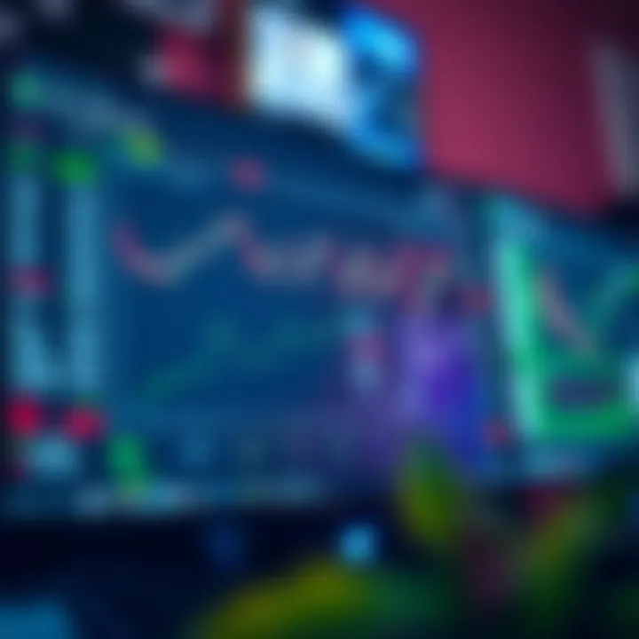 User interface of an Indian online trading application showing various stock market charts and trading options on a computer screen