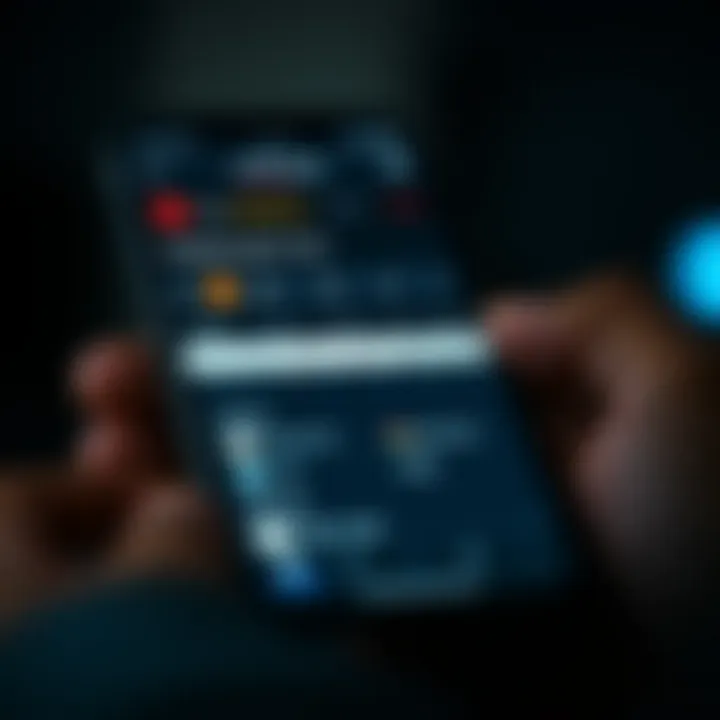 Screen showing comparison of trading app fees and features on a smartphone