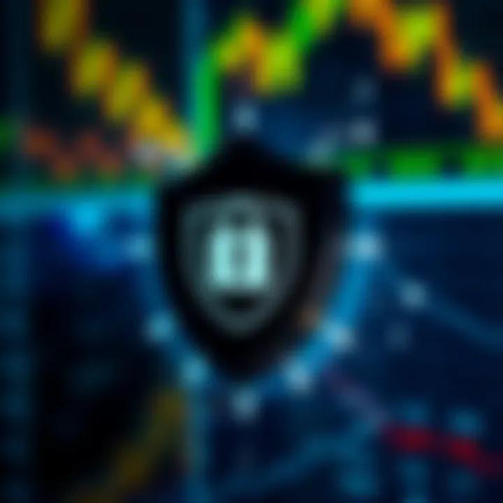 Illustration of a secure shield symbolizing protection and security in online trading apps