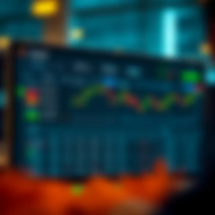 User interface displaying simulated trading options with portfolio performance metrics