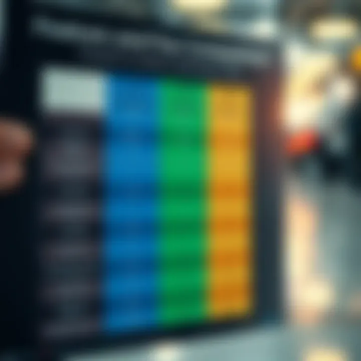 Comparison chart displaying features and fees of popular trading apps in India