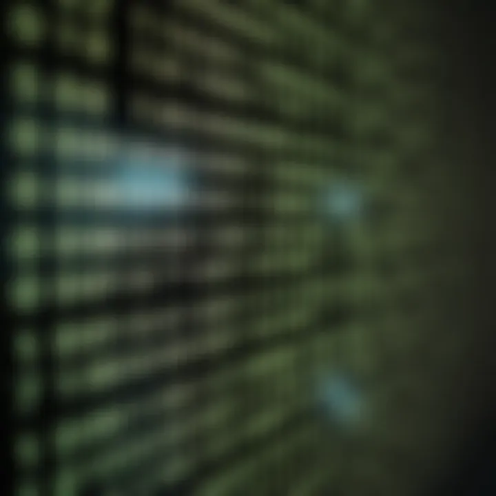 Visual representation of a binary code sequence with zeros and ones aligned in rows and columns