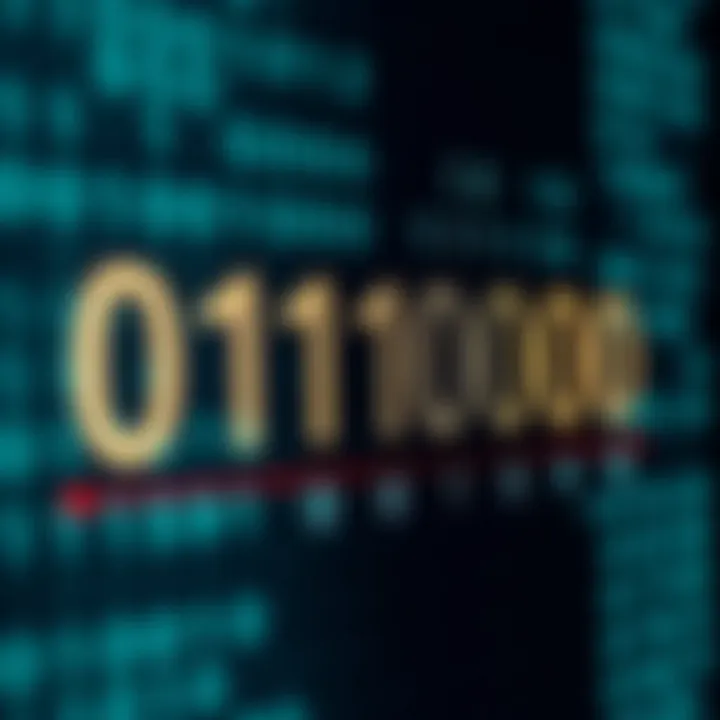 Visual representation of binary digits with place values indicated