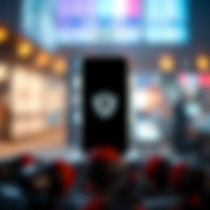 Key Features and Benefits of Free Trading Apps in India Illustration of a smartphone surrounded by icons representing security, analytics, and user benefits for trading apps