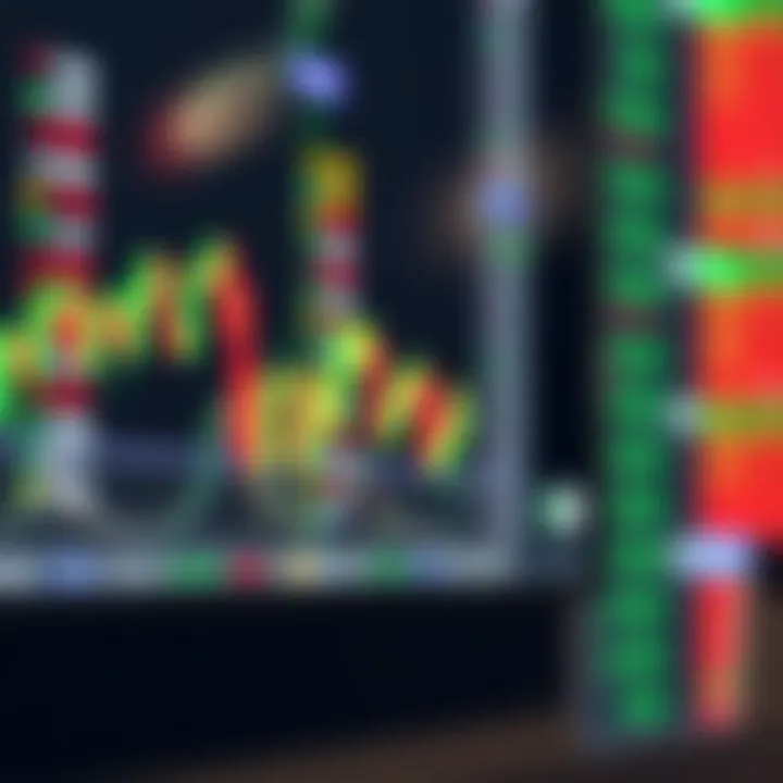 Illustration comparing bullish and bearish candlestick formations with trend indicators