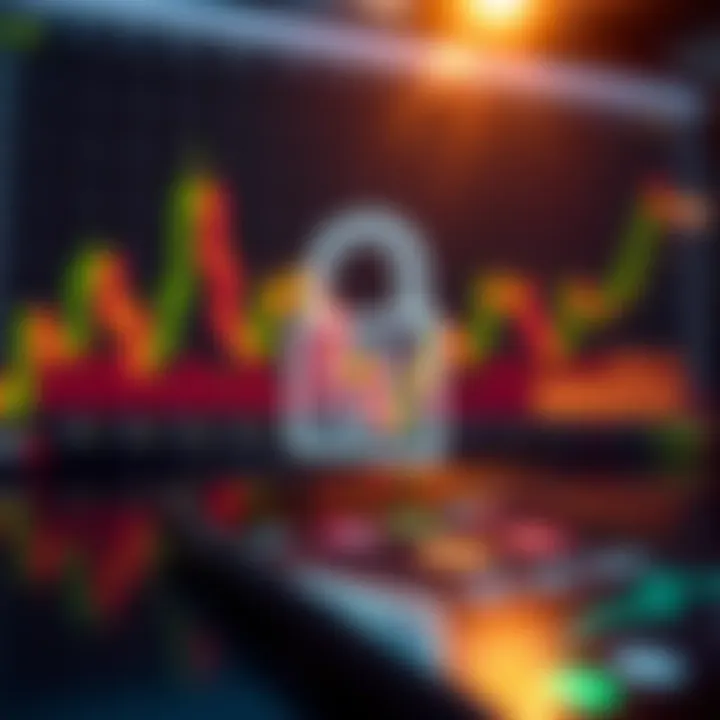 Safety and Security Measures in Mobile Trading Platforms Secure digital lock symbol overlaid on a smartphone with financial graphs in the background