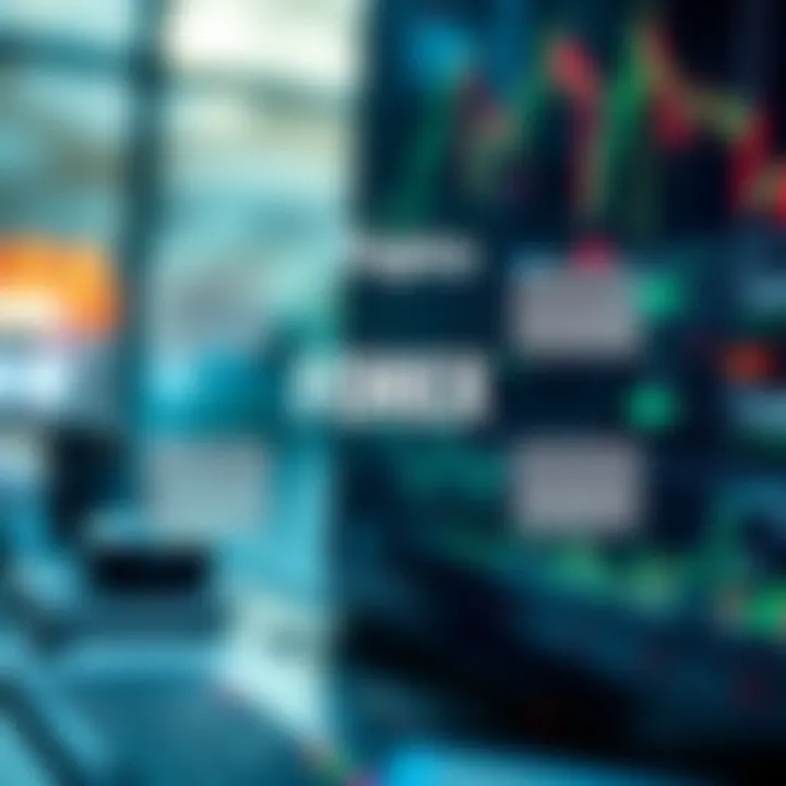 Graphic showing key forex trading course topics such as market analysis, risk management, and trade execution tools