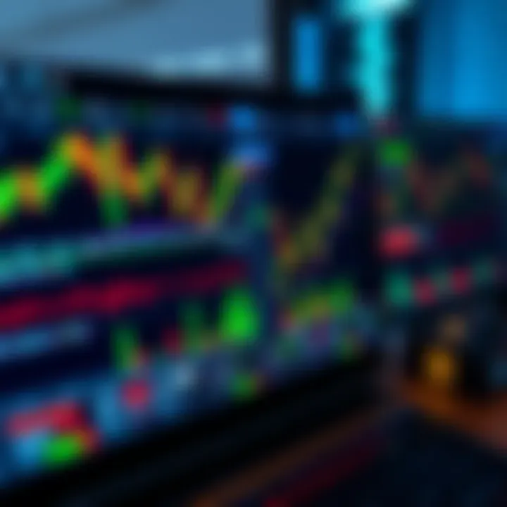 Digital interface displaying forex trading platform with various currency pairs and market analysis tools