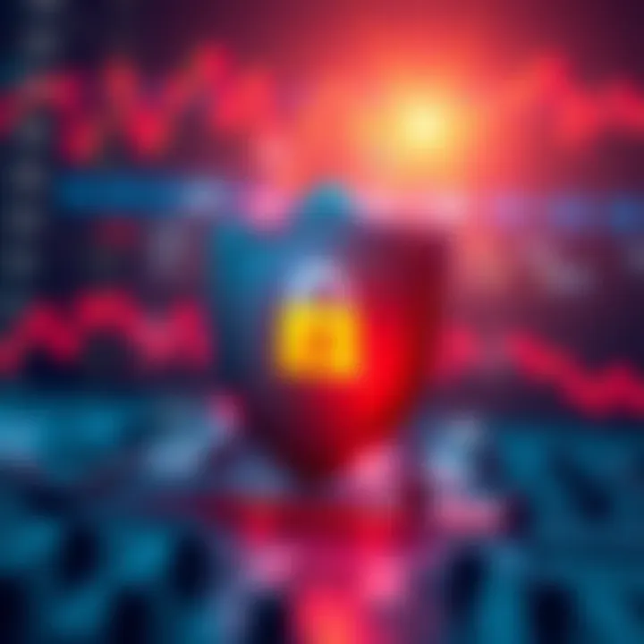 Illustration highlighting security shield and regulatory symbols representing safe trading platforms