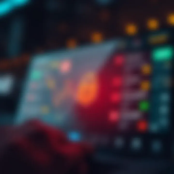 Illustration of key features in a trading app including security measures, real-time data, and user-friendly navigation