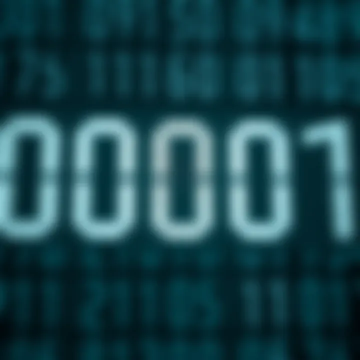 Illustration showing the binary number system with digits zero and one arranged in a sequence