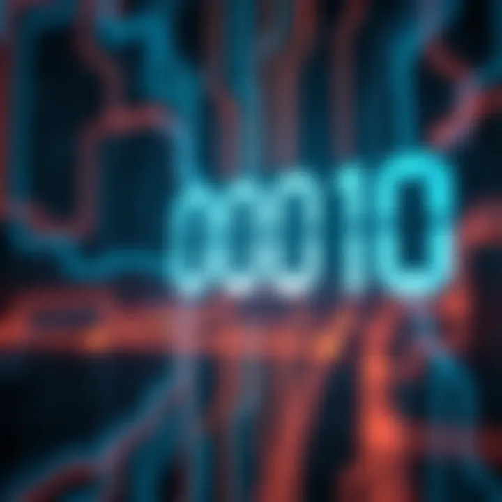 Illustration of binary digits representing an electrical signal in digital circuits
