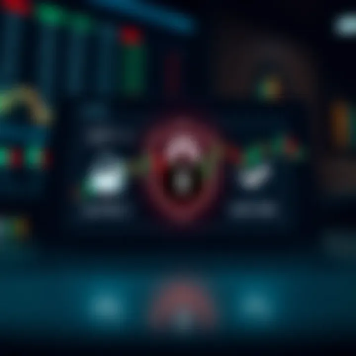 Graphic depicting a secure digital platform with charts and checkmarks indicating safe and legitimate trading environment