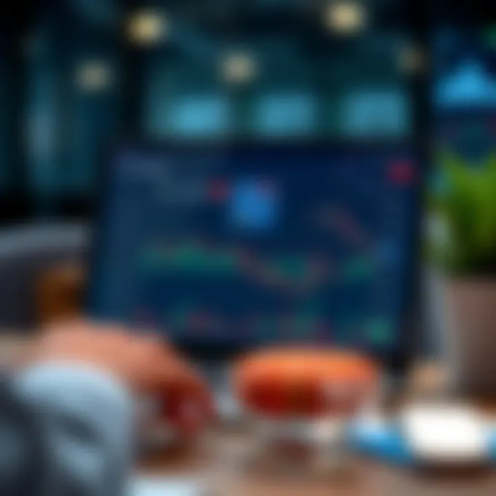 User interface of a mock stock trading app displaying virtual portfolio and stock charts