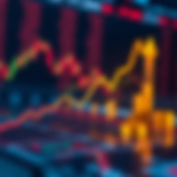 Graph showing upward trend in forex trading profits with currency symbols