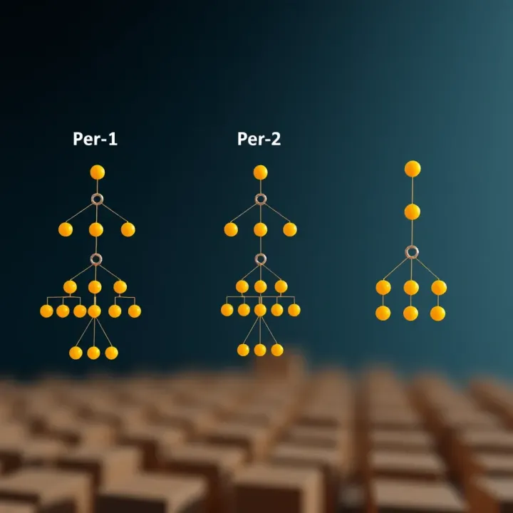 Comparative Visualization of Binary Tree Views Visual comparison between bottom view and other common views of a binary tree showing distinctive node visibility