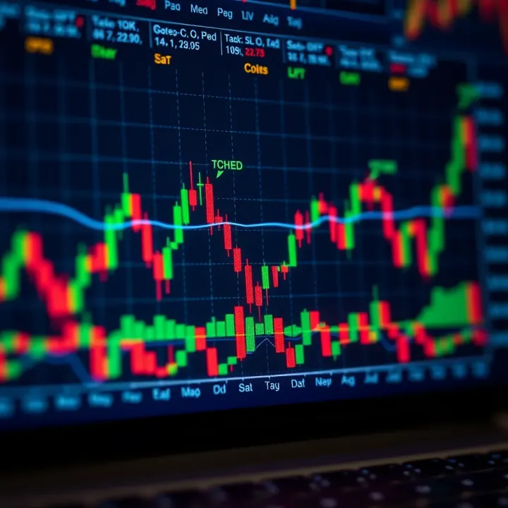 Chart showing various candlestick patterns for trading analysis