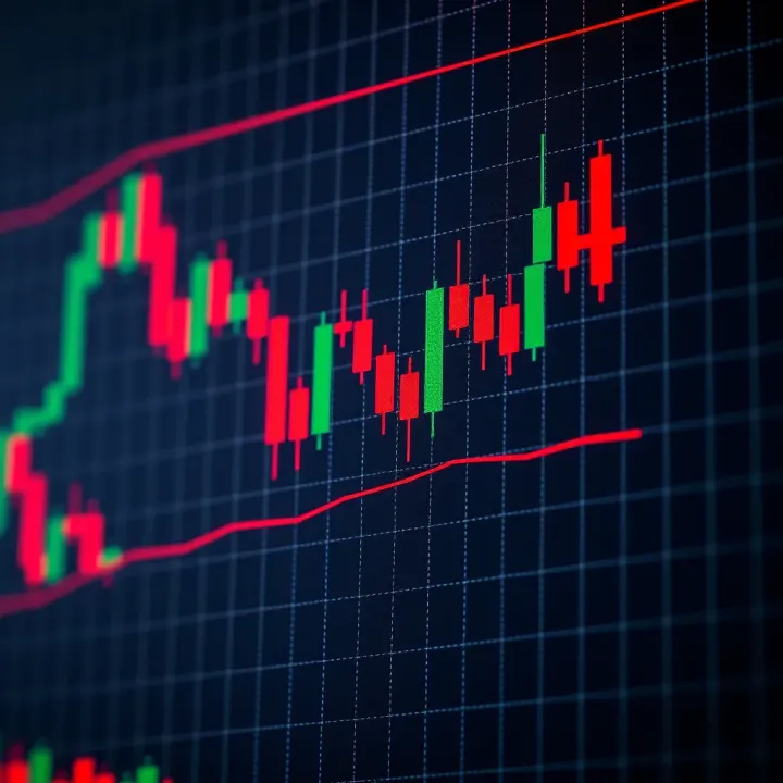 Illustration of a bullish and bearish candlestick pattern displaying open, high, low, and close prices on a stock chart