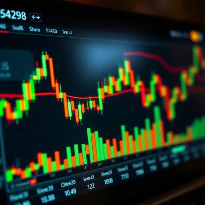 Candlestick chart showing bullish and bearish patterns indicating market trend changes