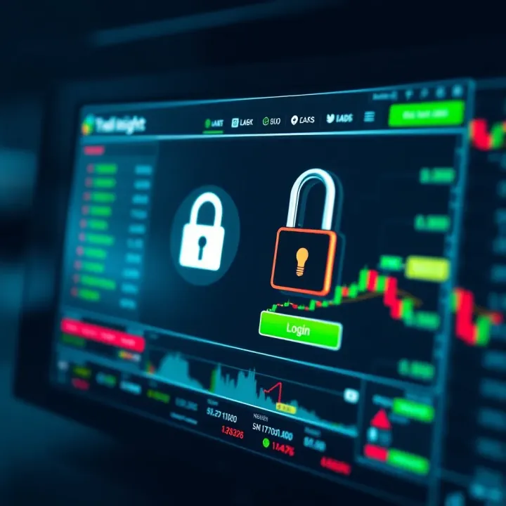 Secure login screen of a forex trading platform emphasizing data protection