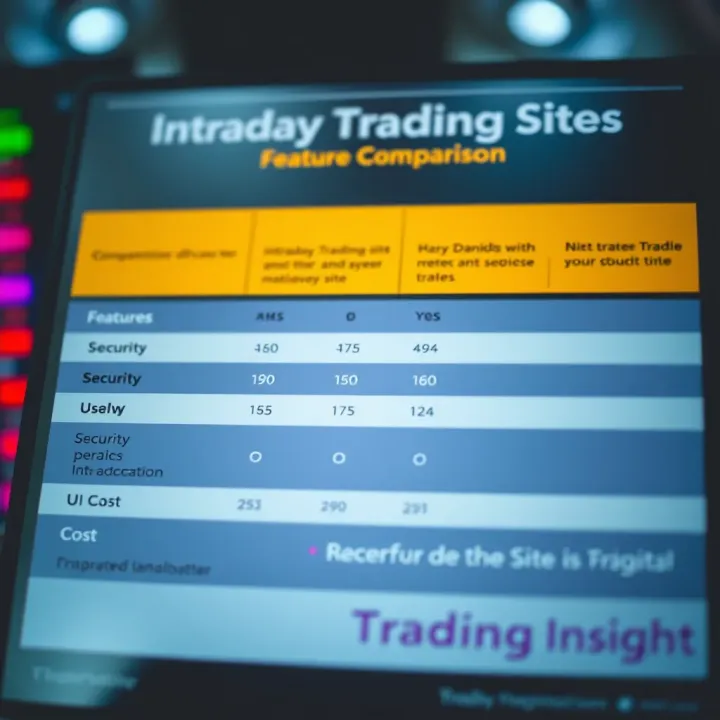 Comparison chart highlighting features like security, usability, and cost among popular Indian intraday trading sites