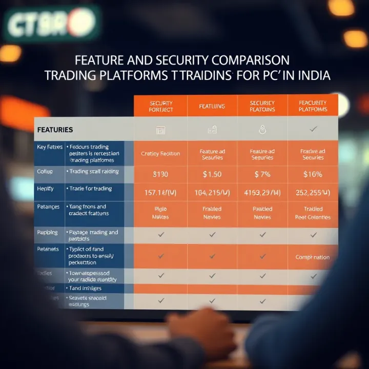 Comparison chart showcasing key features and security aspects of popular trading platforms