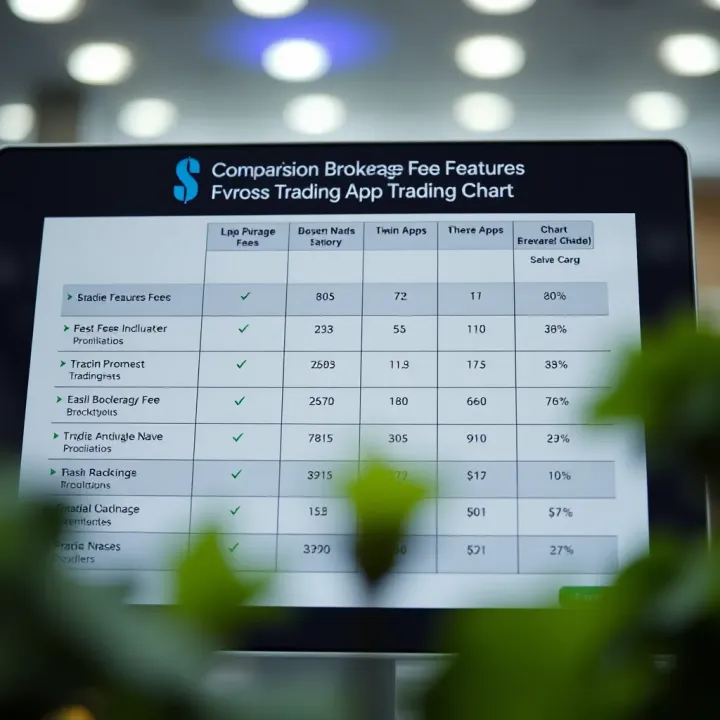 Comparison chart showing brokerage fees and features of various trading apps in India