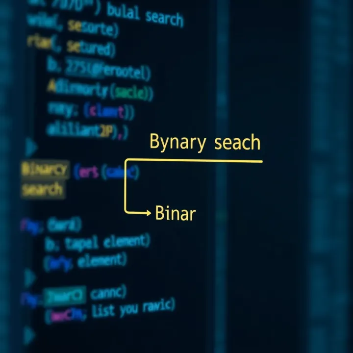 Flowchart demonstrating binary search algorithm dividing a sorted Python list to locate the target element efficiently