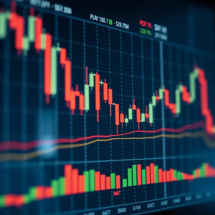Detailed candlestick chart showing advanced trading patterns with annotations