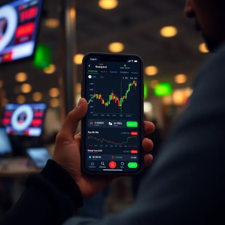 User-friendly interface of a mobile trading application showcasing market charts and trading options