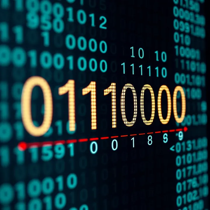 Binary Digits and Their Position Values Visual representation of binary digits with place values indicated