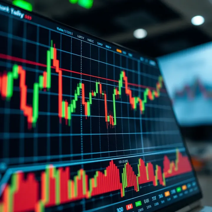 Chart showing stock price movements with highlighted areas indicating high liquidity and volatility levels
