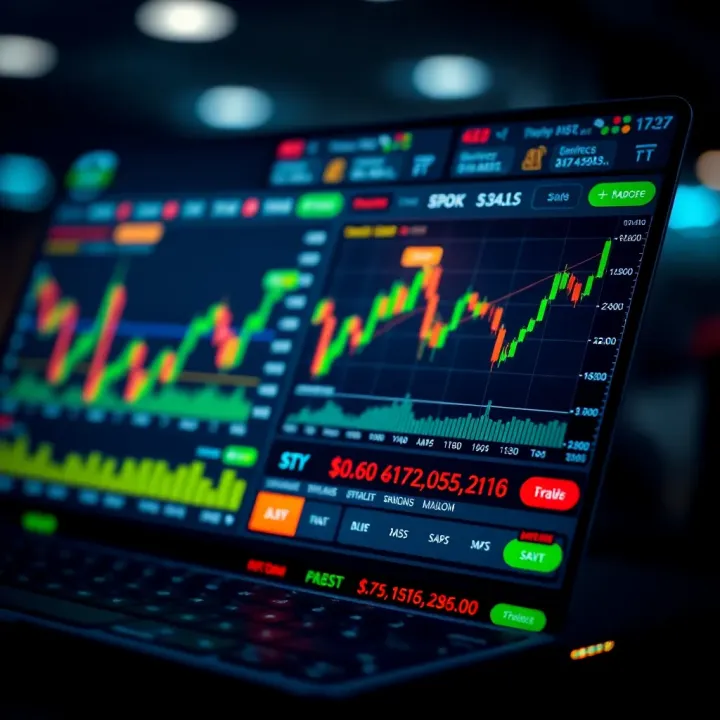 User interface of a leading Indian trading application showcasing real-time stock charts and market trends