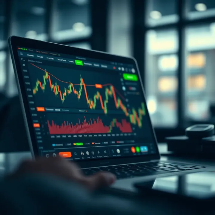 User interface displaying key features of leading trading application