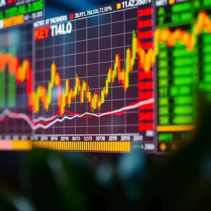 Graphical representation of key trading indicators including volatility and liquidity metrics