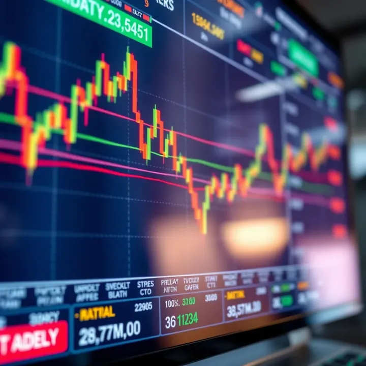 Chart displaying intraday stock price fluctuations on a digital trading platform