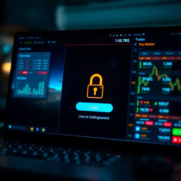 Secure login screen of an investment trading application emphasizing user authentication